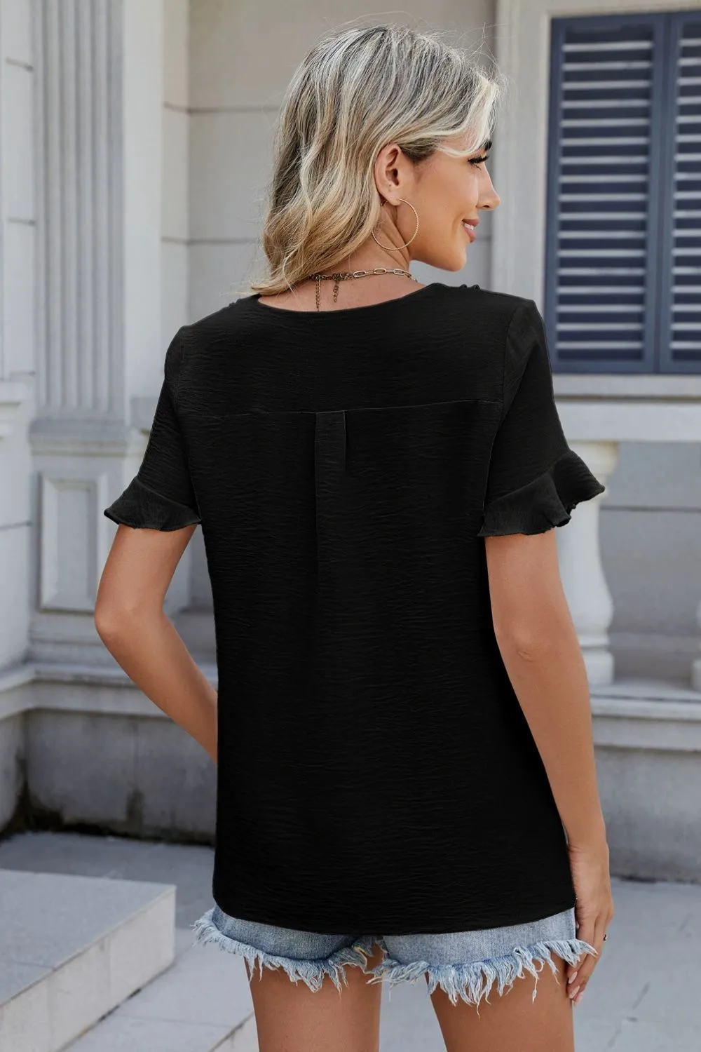 V-Neck Short Sleeve Blouse, image 15