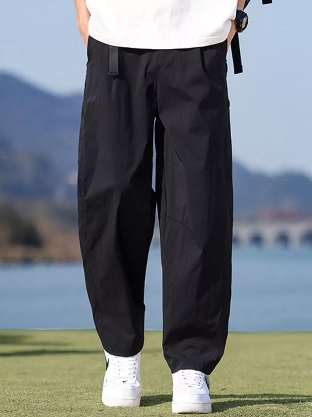 Men's Plus Size Casual Loose Fit Wide Leg Pants