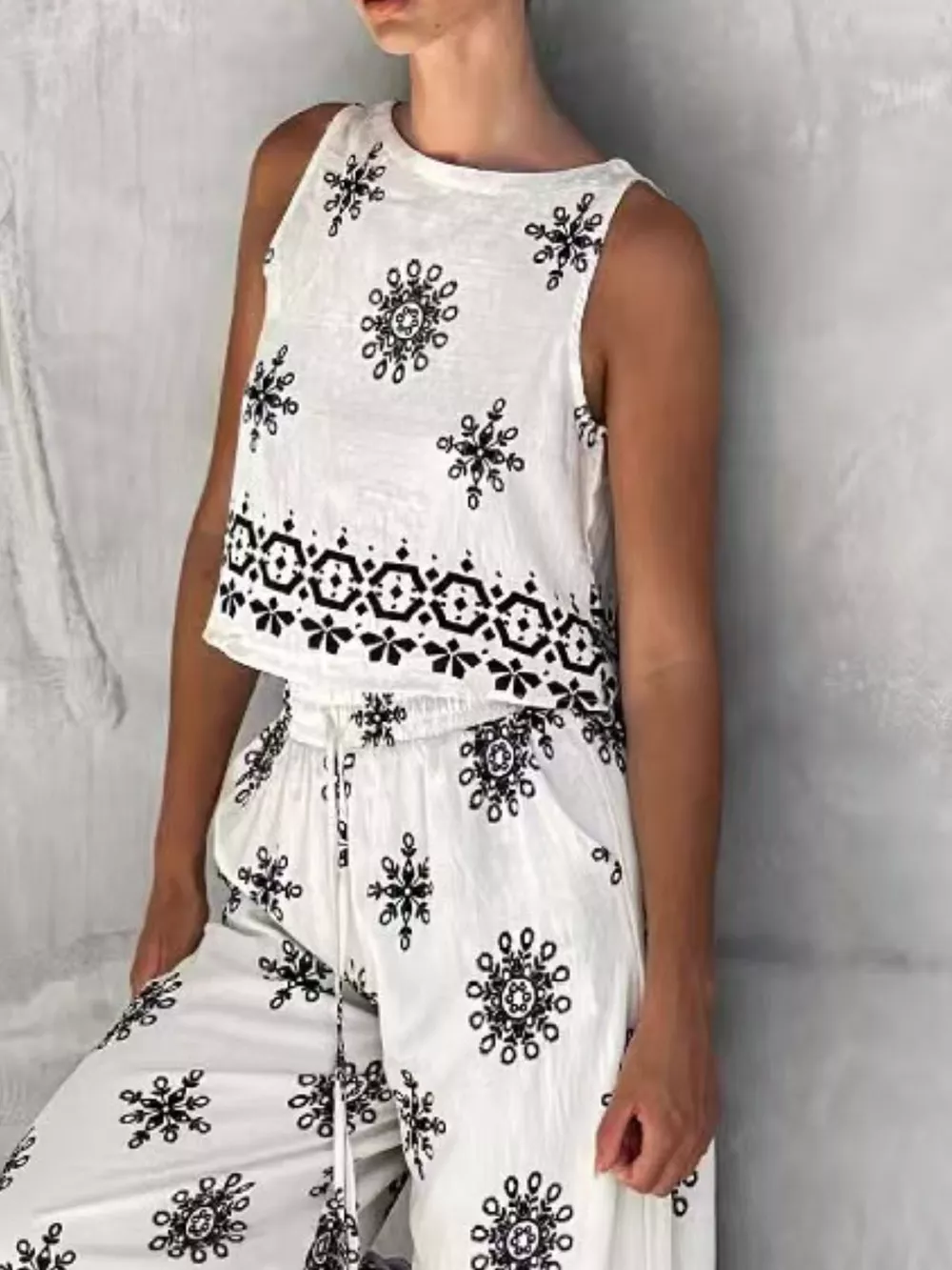 Sleeveless Top and Wide Leg Pants Set, image 7