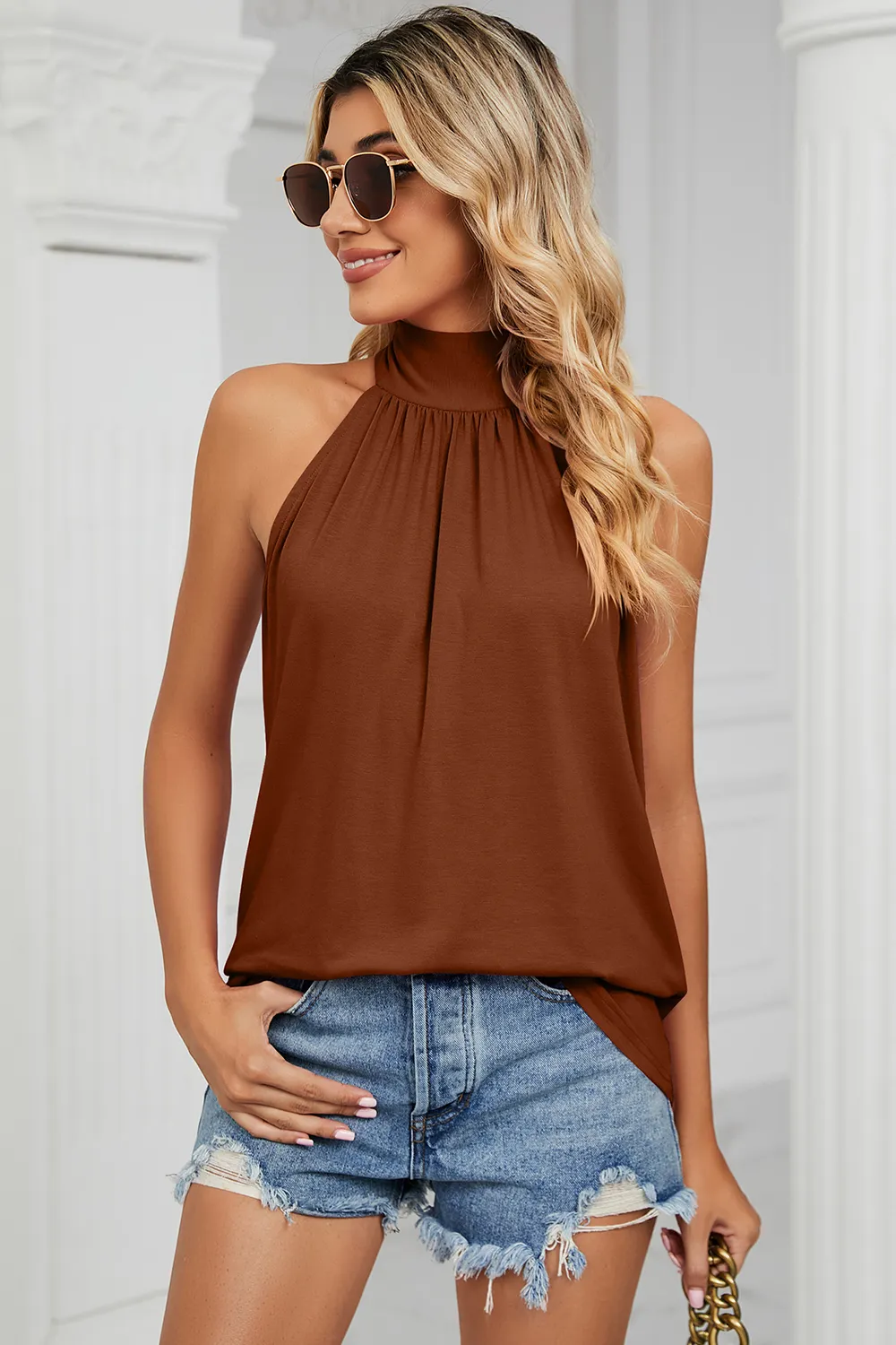 Tied Grecian Neck Tank, image 17