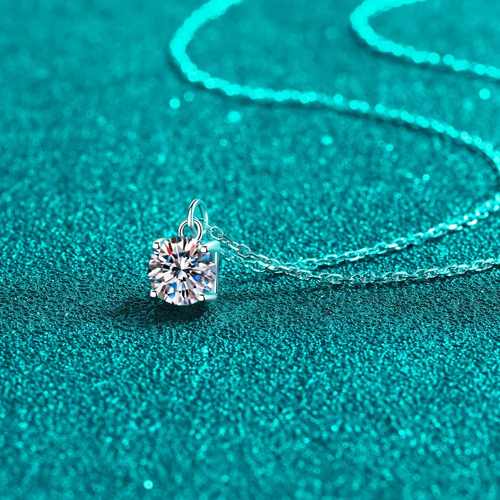 1 Carat Moissanite 925 Sterling Silver Necklace, image 3