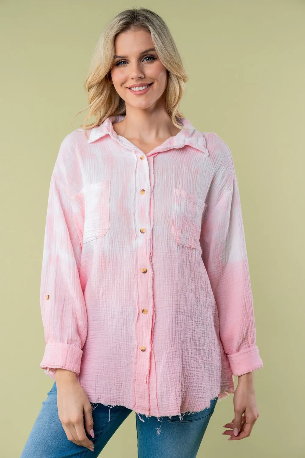 Full Size Long Sleeve Tie Dye Shirt, image 4