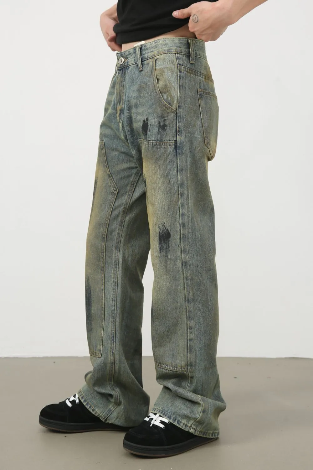 Men's Mid Rise Loose Fit Jeans, image 4