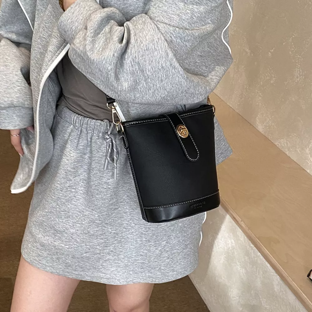 Bucket Leather Crossbody Bag, image 5