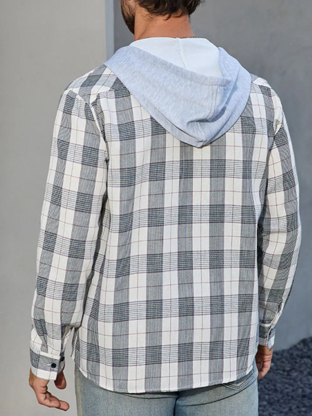 Men's Casual Plaid Long Sleeve Shirt, image 5
