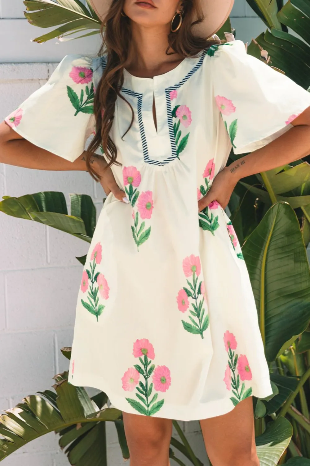 Floral Print Flutter Sleeve Summer Mini Dress, image 13