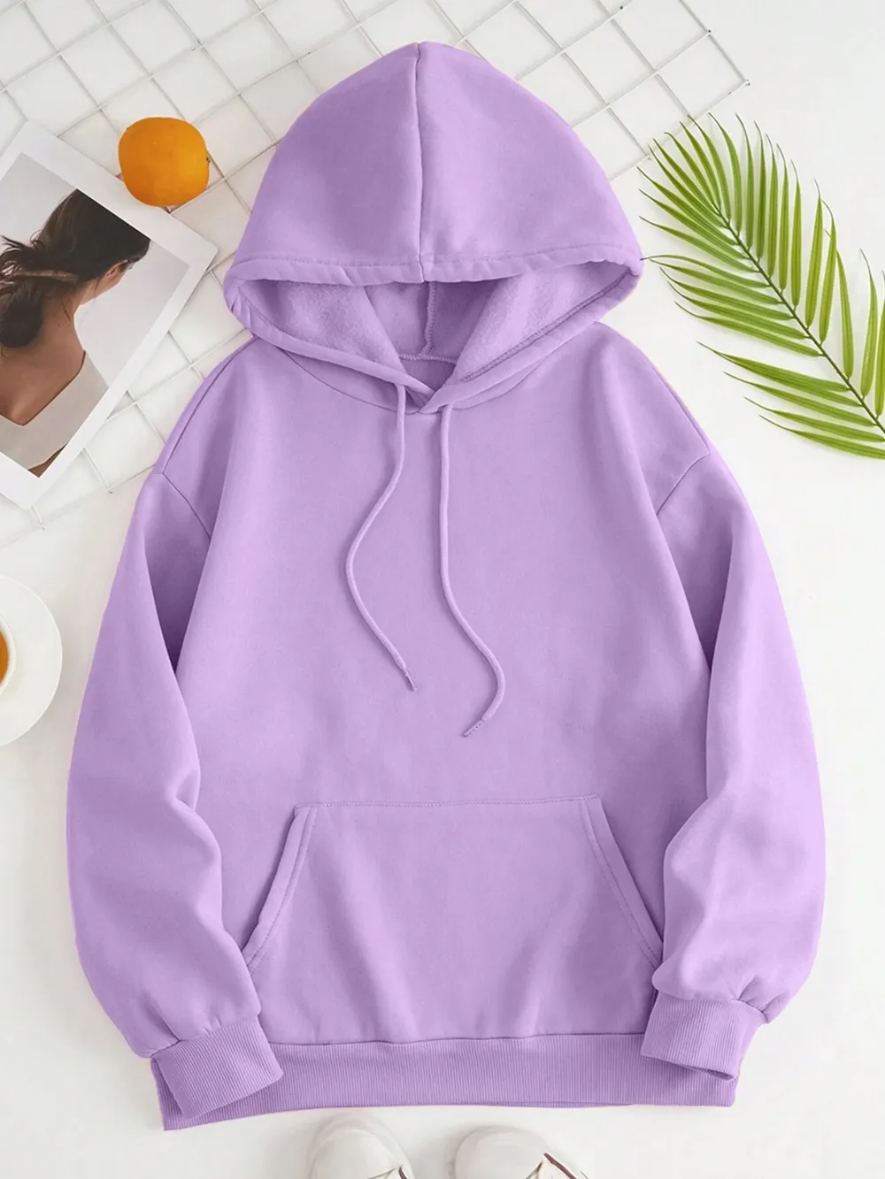 Drawstring Dropped Shoulder Hoodie, image 35
