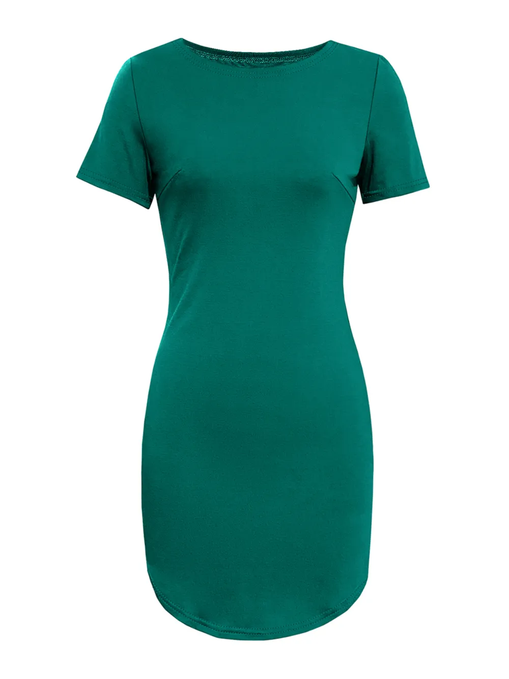 Round Neck Short Sleeve Mini Tee Dress, image 15