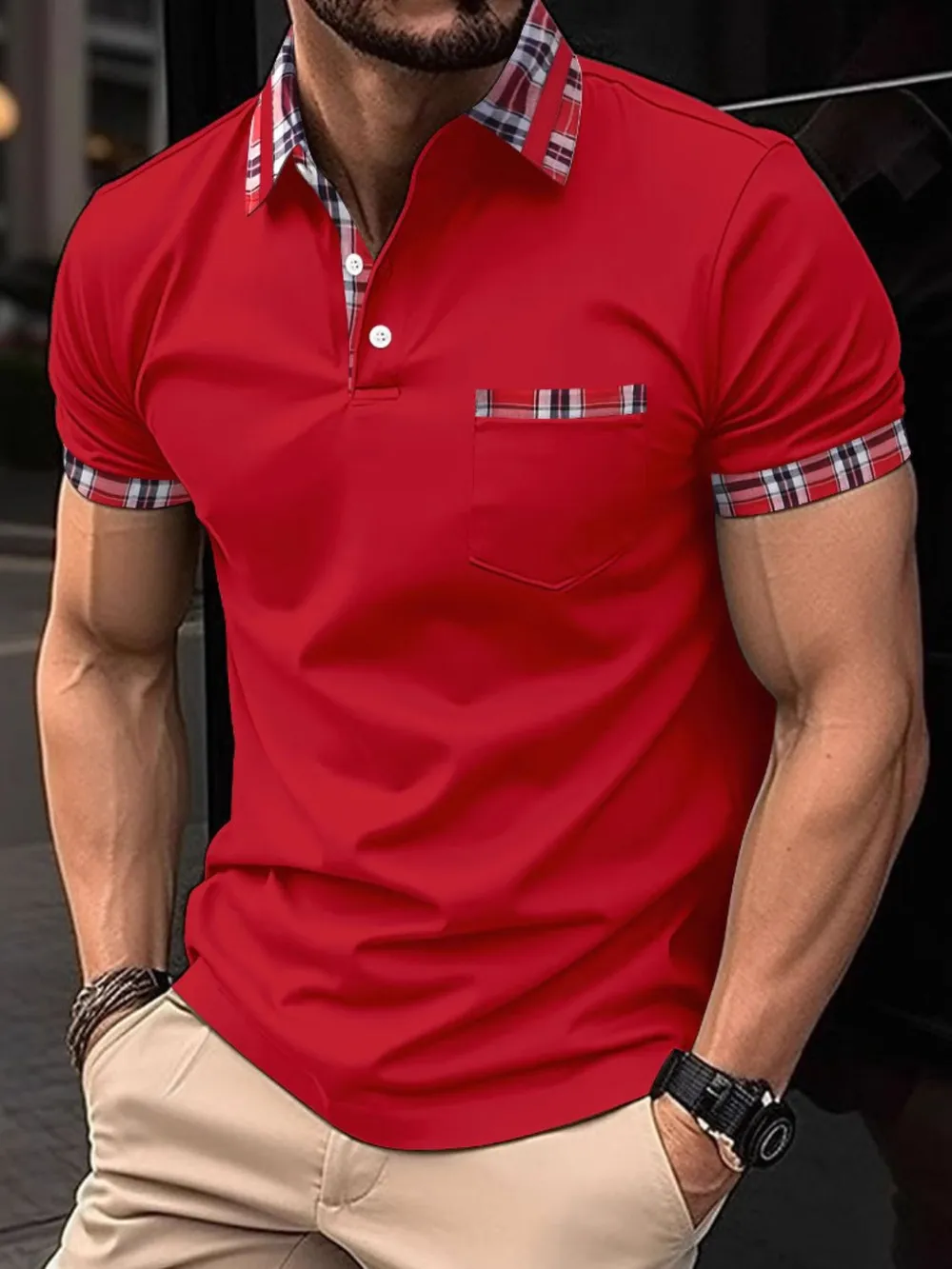 Men's Full Size Collared Neck Short Sleeve Polo Plus Size, image 3