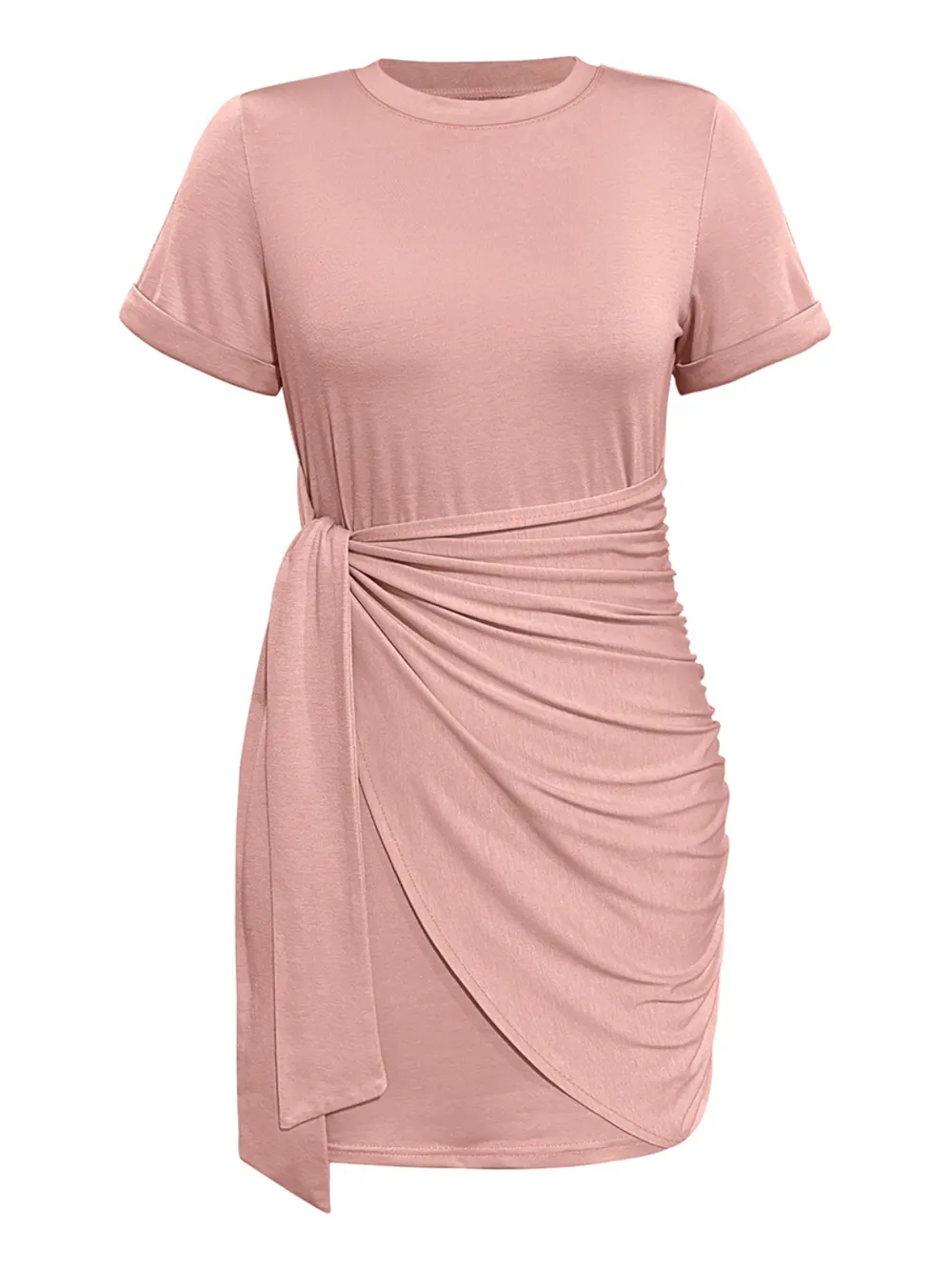 Round Neck Short Sleeve Mini Tee Dress, image 4