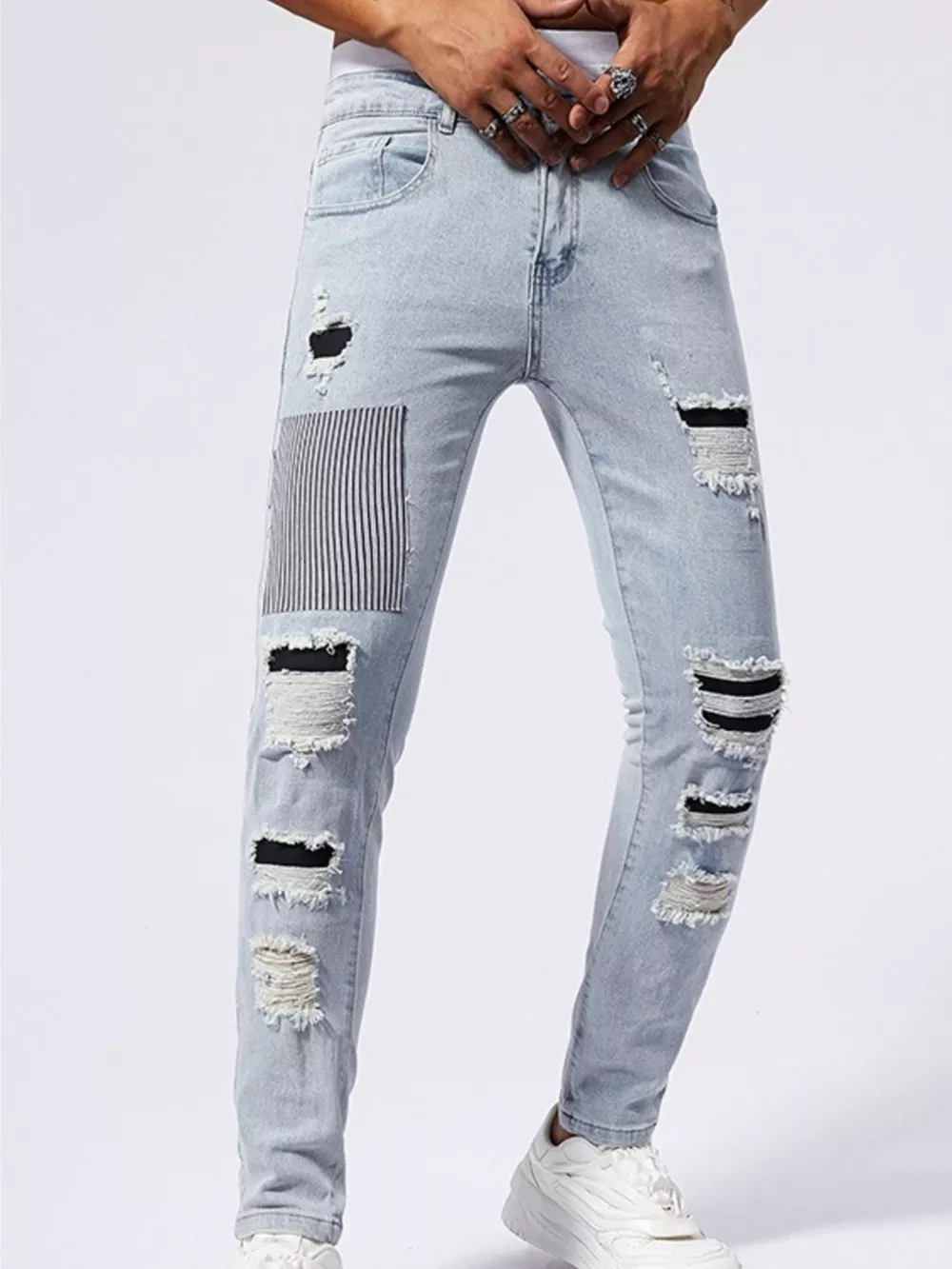 Men's Distressed Slim Fit Jeans