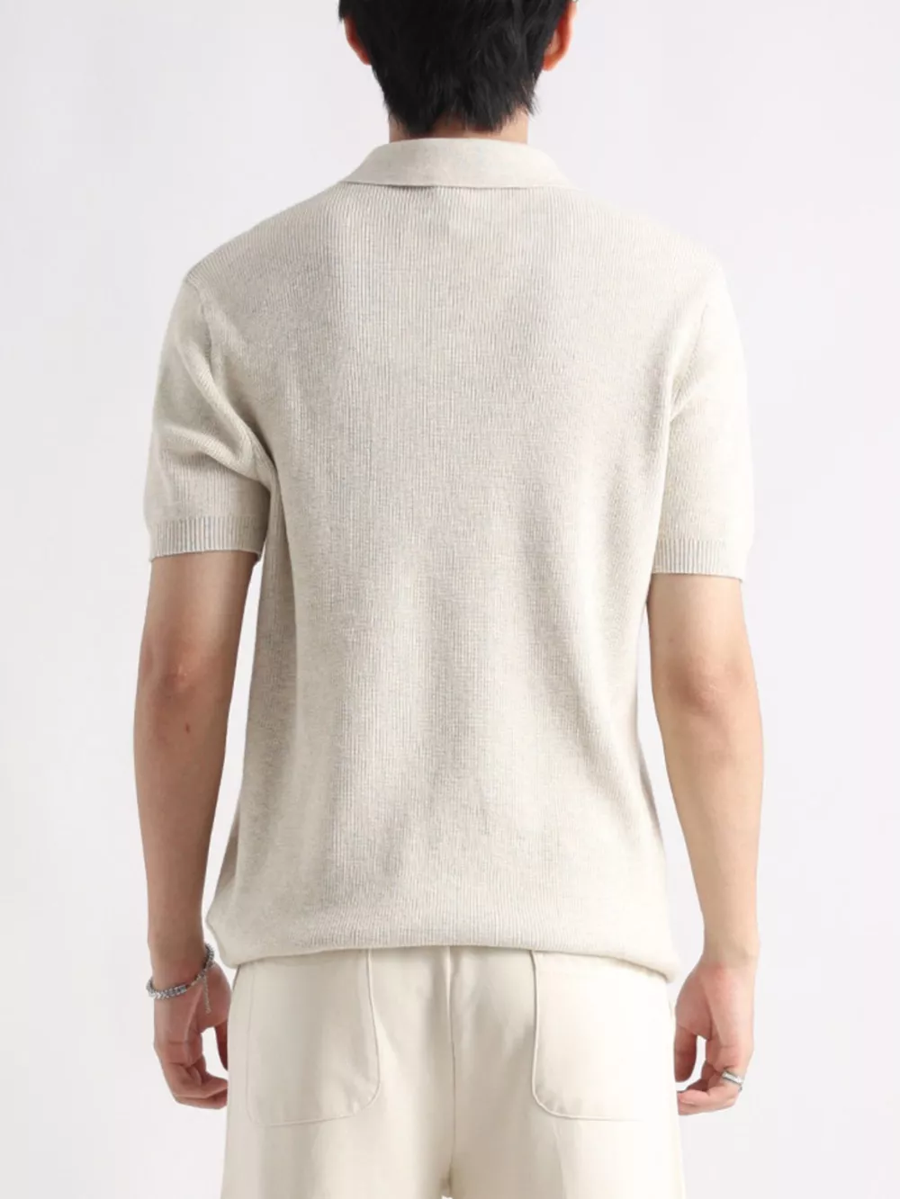 Men's Plus Size Textured Knit Zip-Up Top, image 8