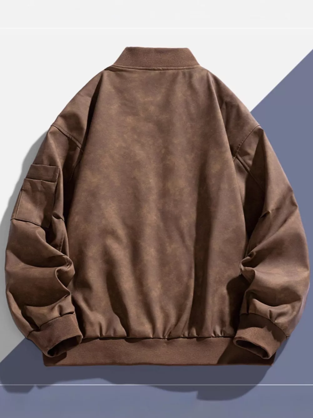 Men's Plus Size Zip Up Bomber Jacket, image 2