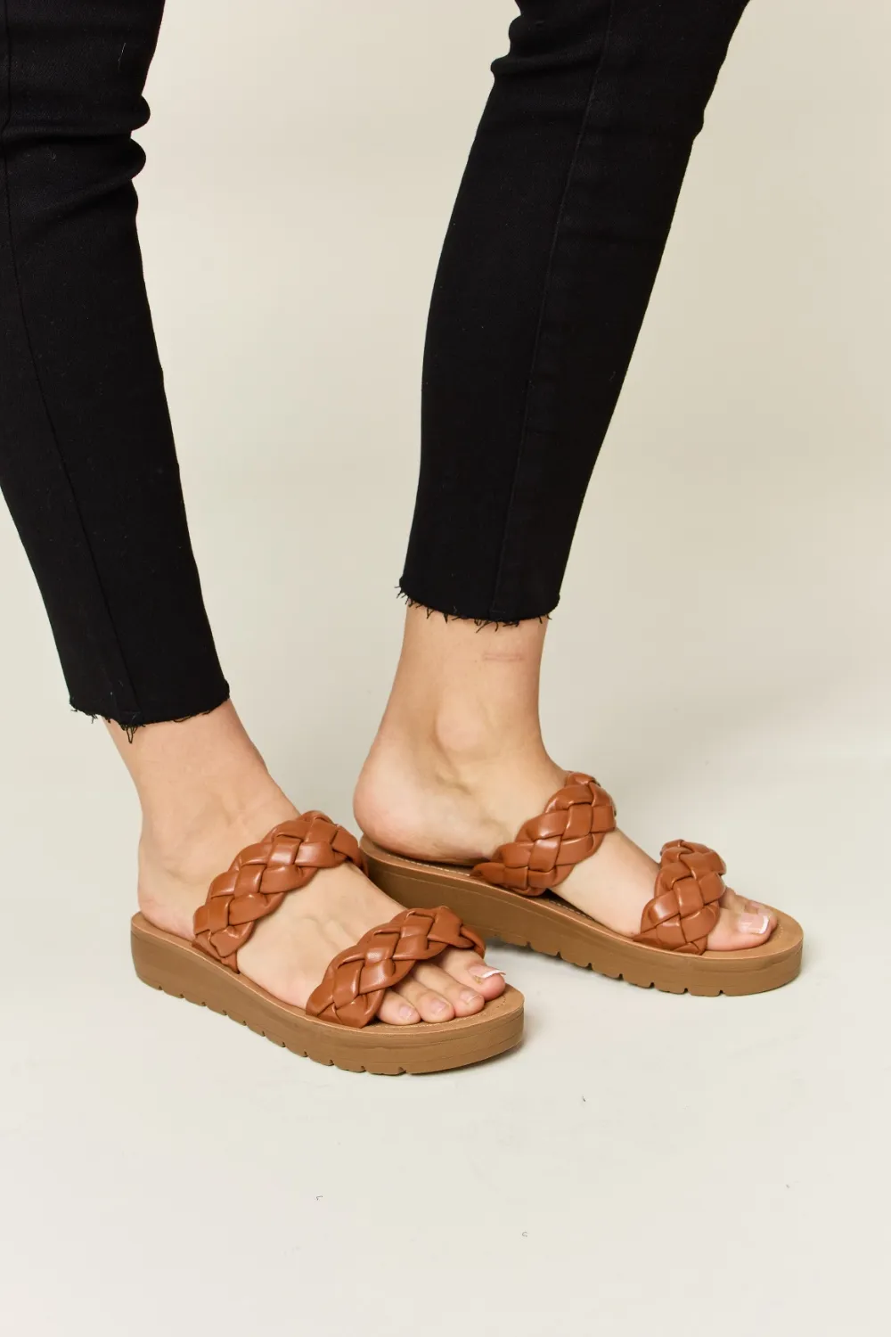 Woven Dual Band Platform Sandals, image 5