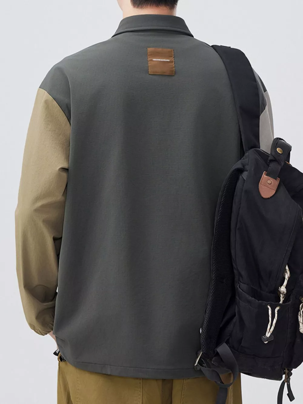 Men's Plus Size Color Block Button Detail Polo, image 4