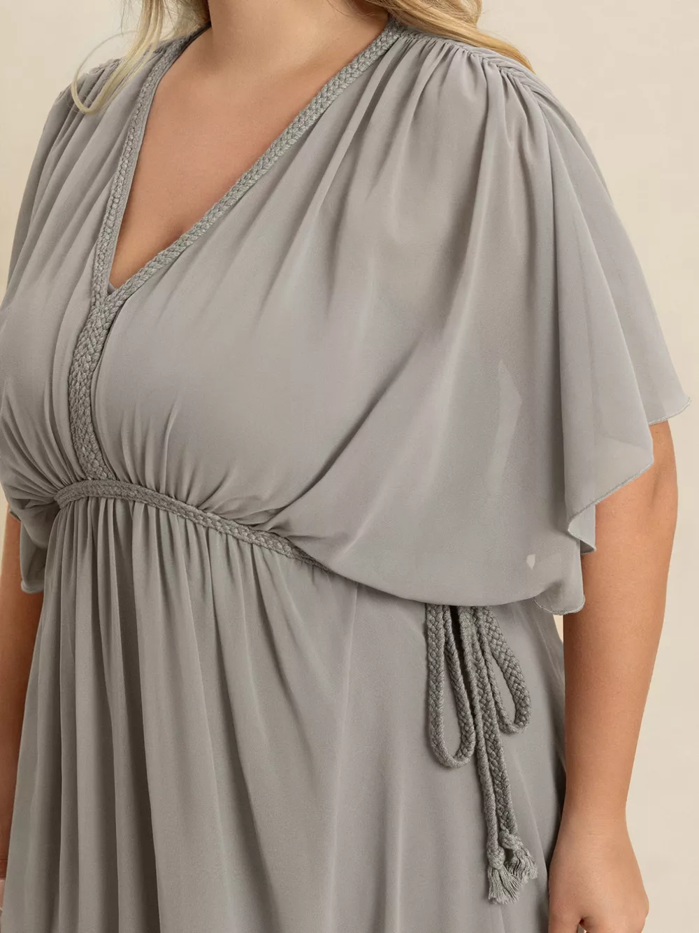 Plus Size V-Neck Flutter Sleeve Dress, image 8