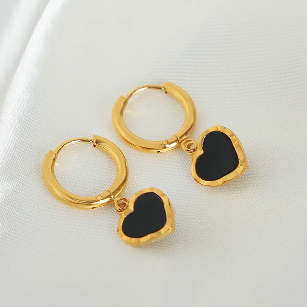 18K Gold-Plated Heart Drop Earrings, image 5
