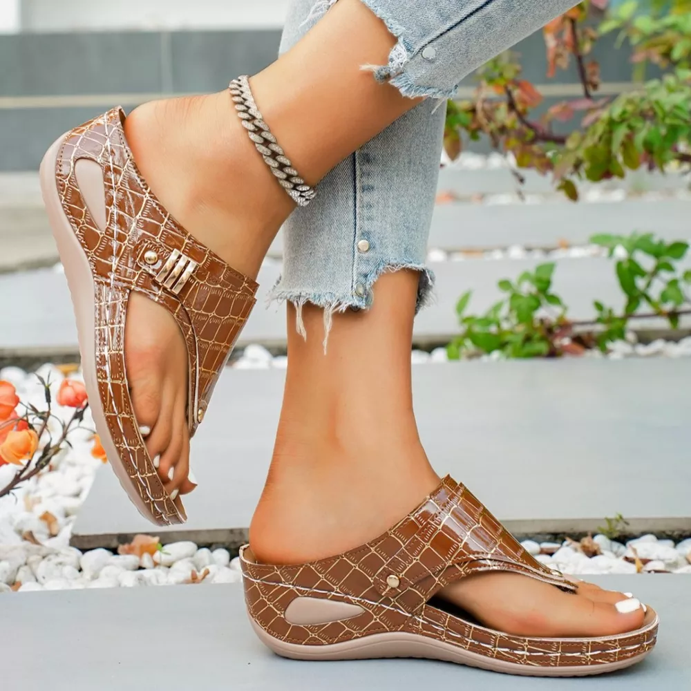 Toe Post Wedge Sandals, image 7