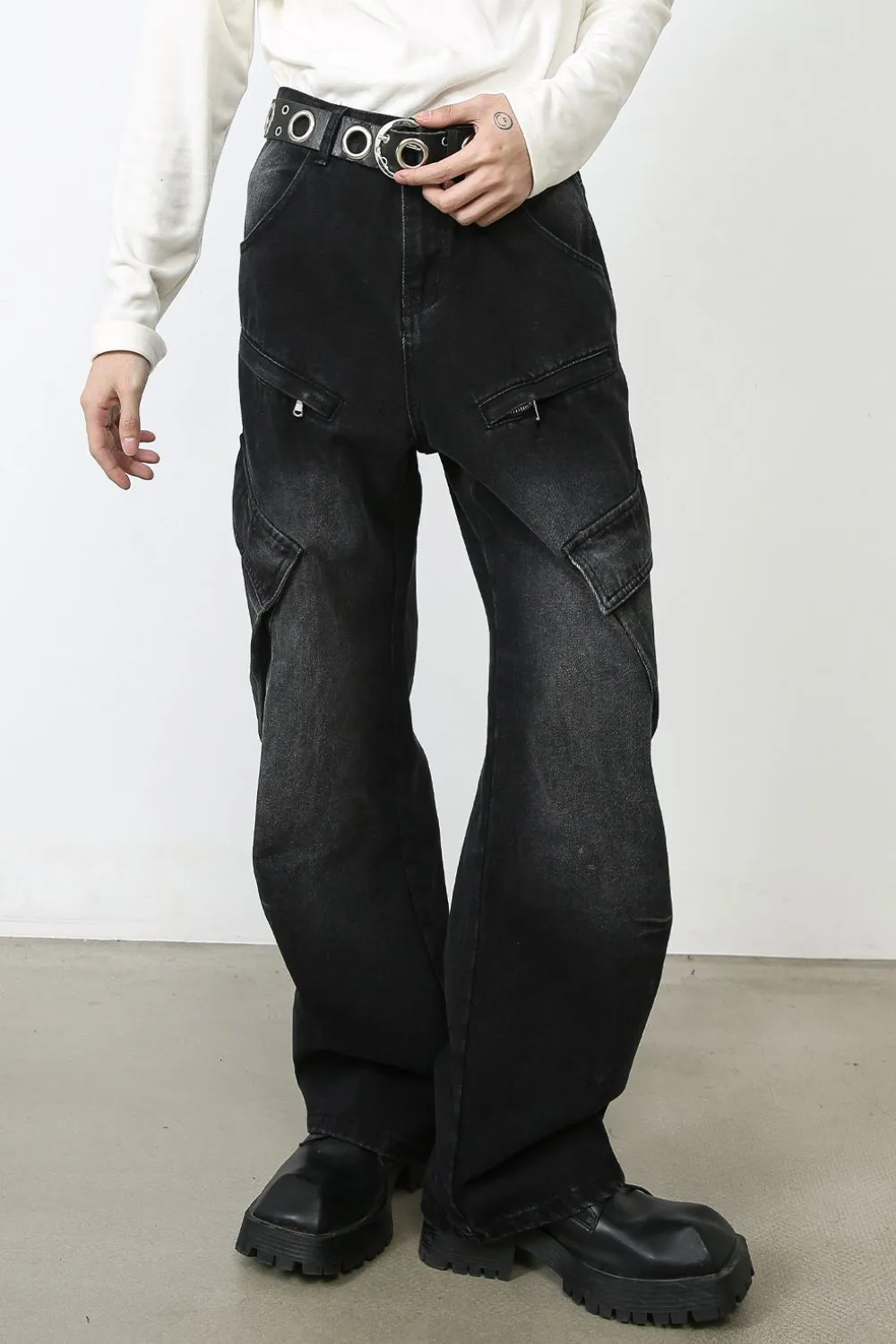 Men's Baggy Jeans with Cargo Pockets, image 4