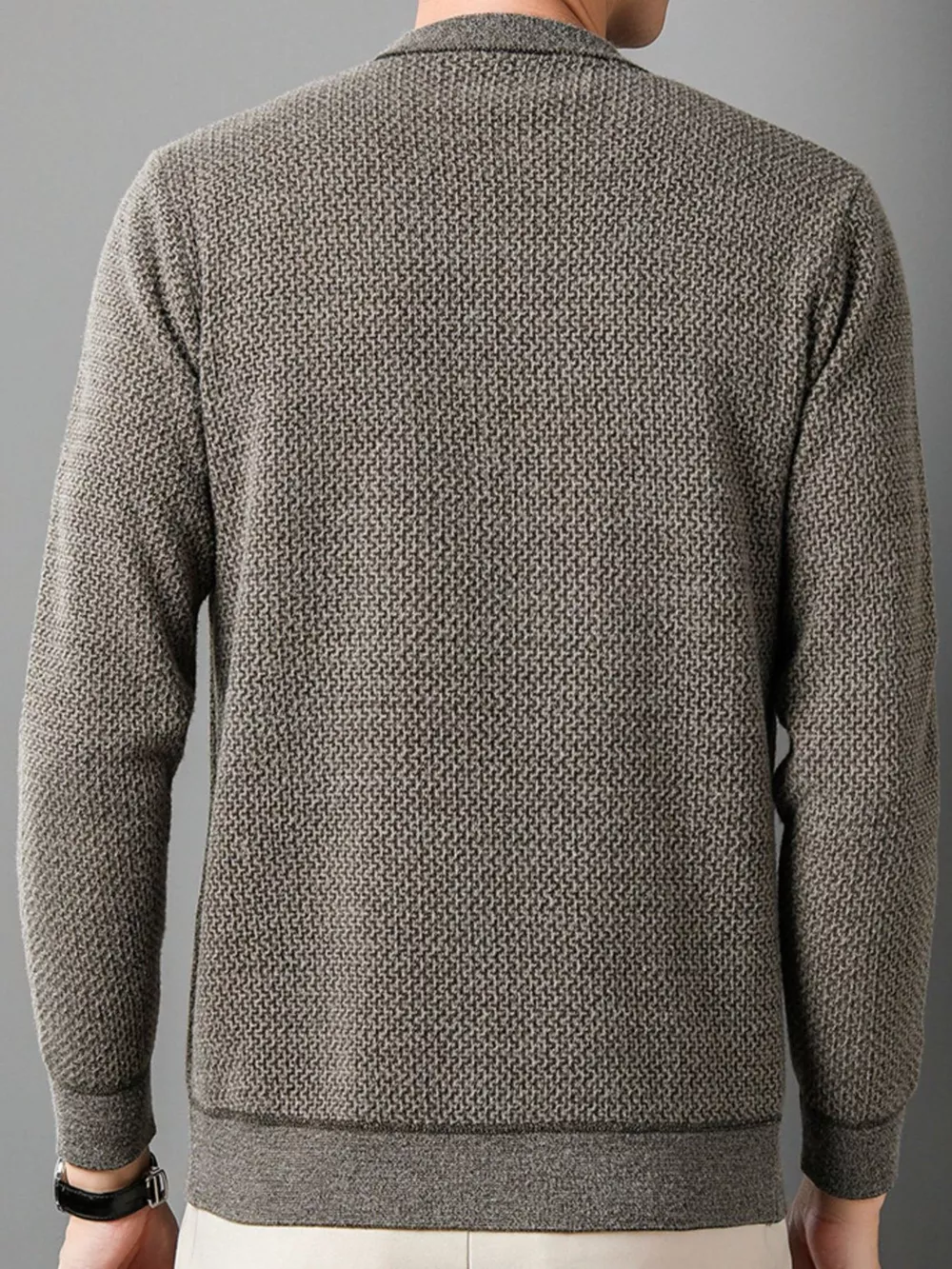 Men's Plus Size Textured Knit Mock Neck Sweater, image 3