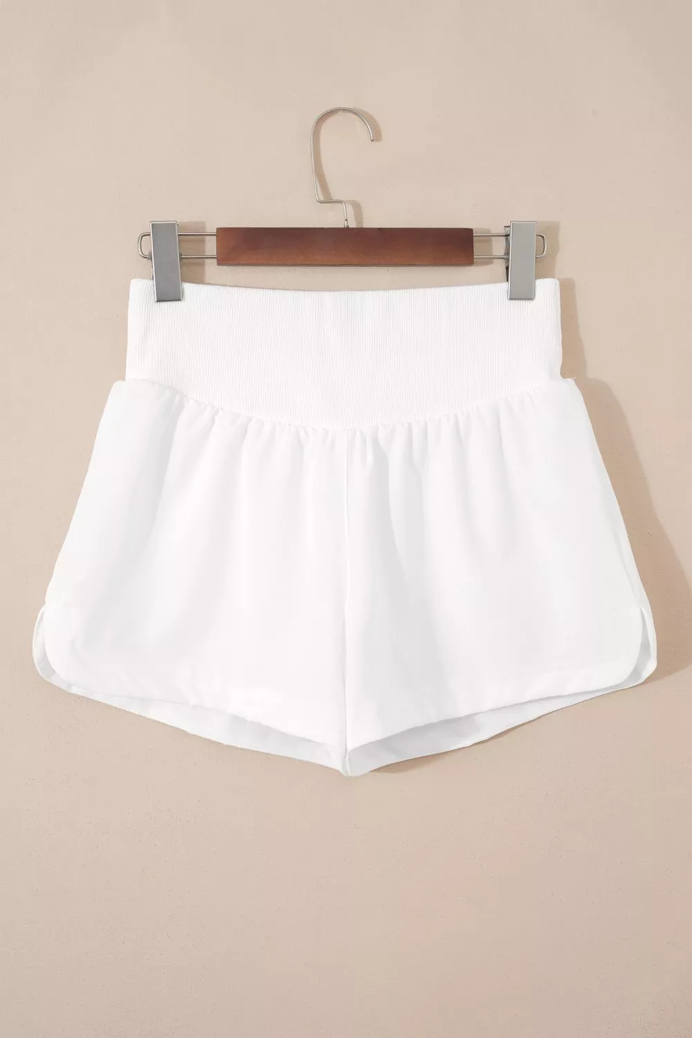 High Waist Ribbed Waistband Shorts, image 4