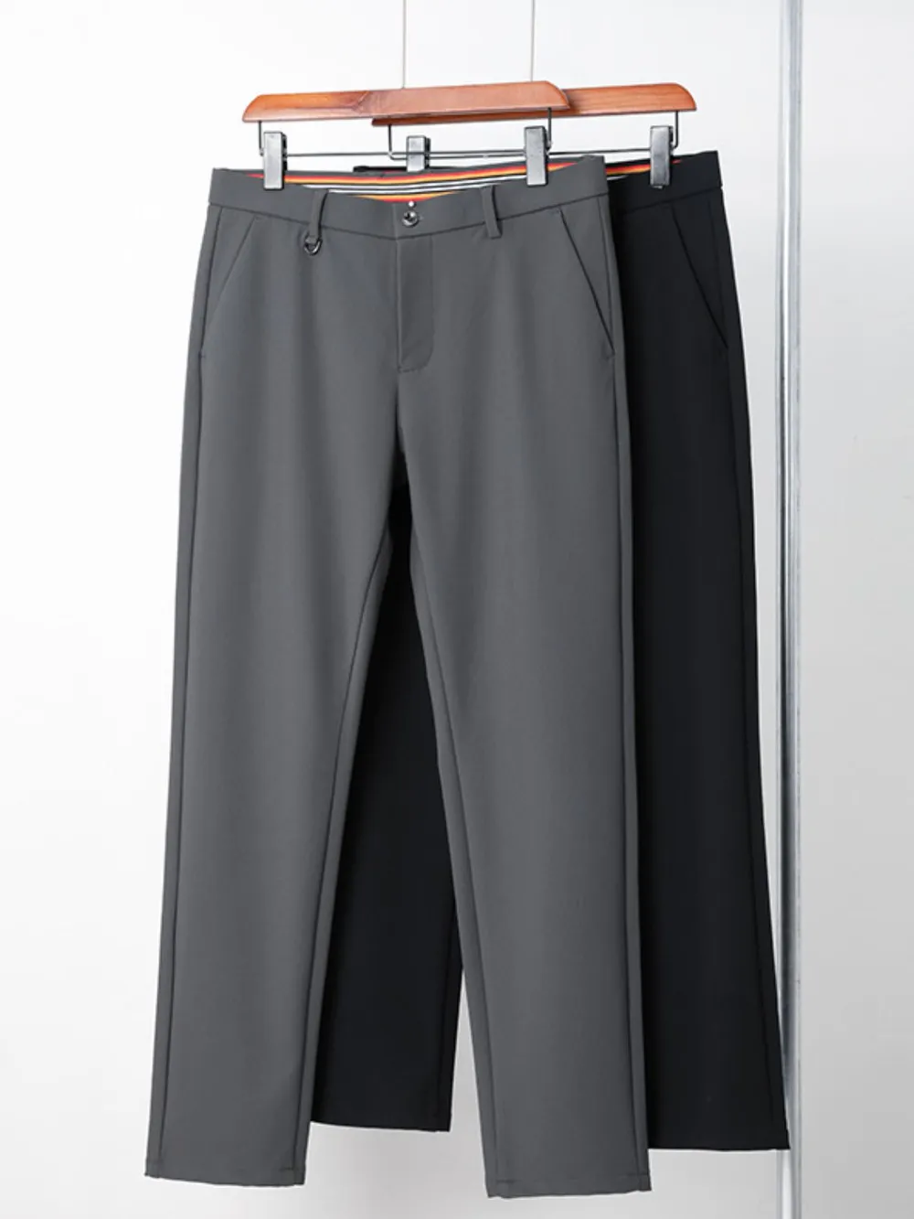 Men's Slim Fit Pants with Pockets, image 2