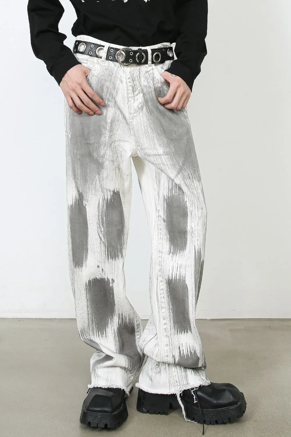 Men's Contrast Loose Jeans