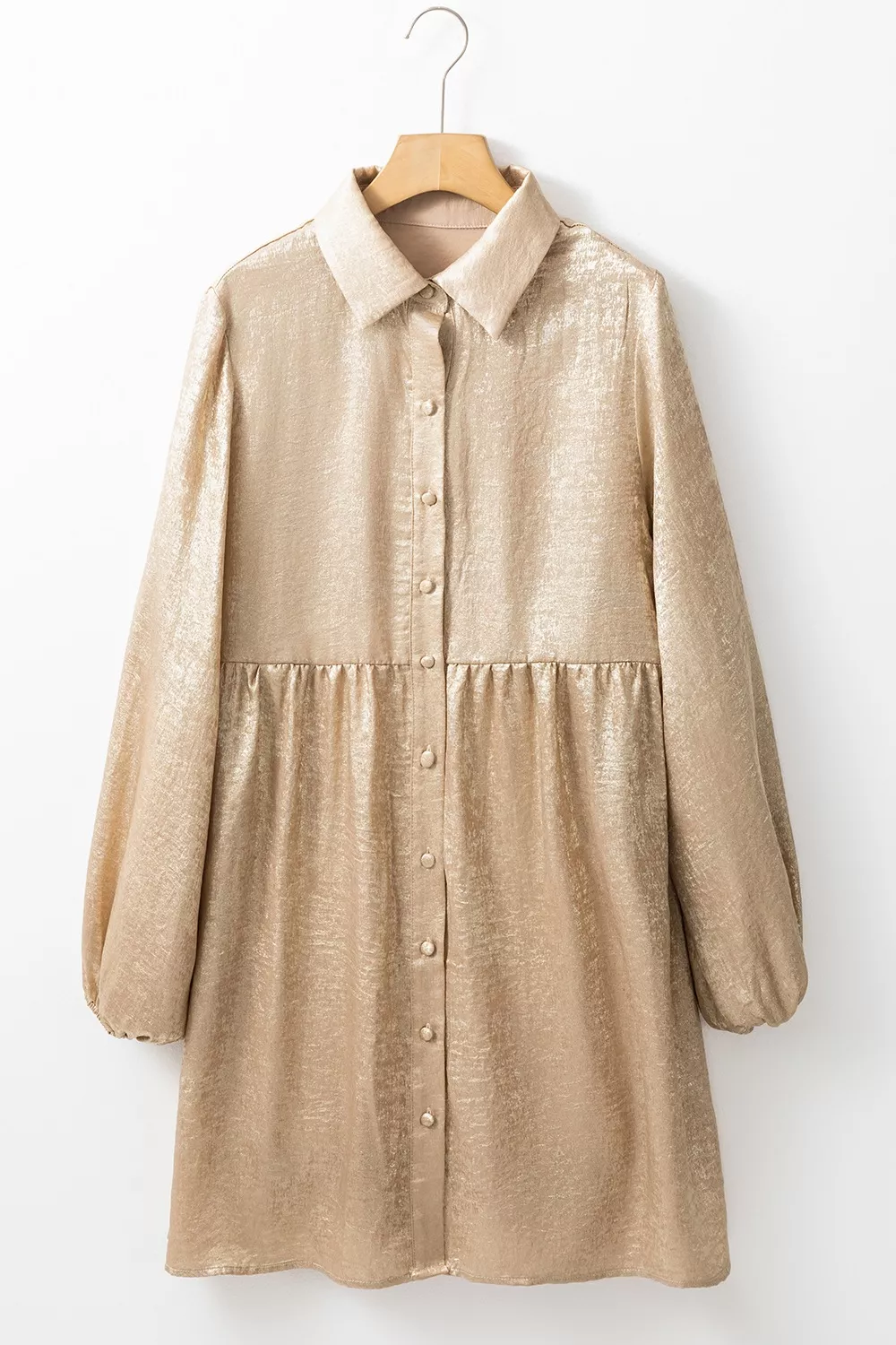 Button Front Balloon Sleeve Mini Dress, image 10