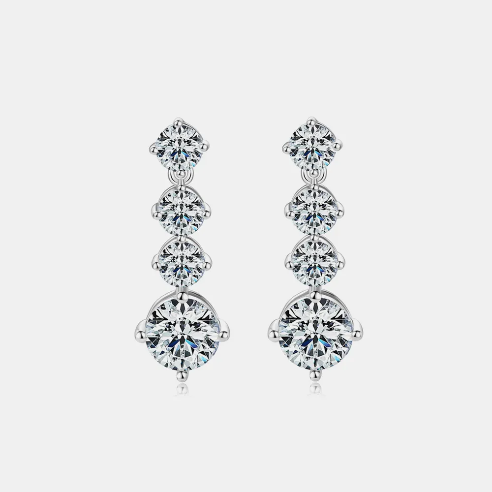 4 Carat Moissanite 925 Sterling Silver Earrings, image 11