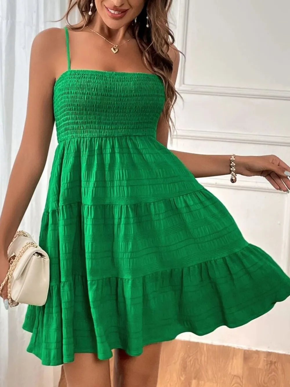 Smocked Tiered Cami Dress, image 14