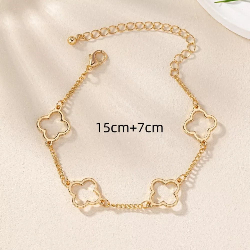 18K Gold-Plated Four Leaf Clover Bracelet, image 5