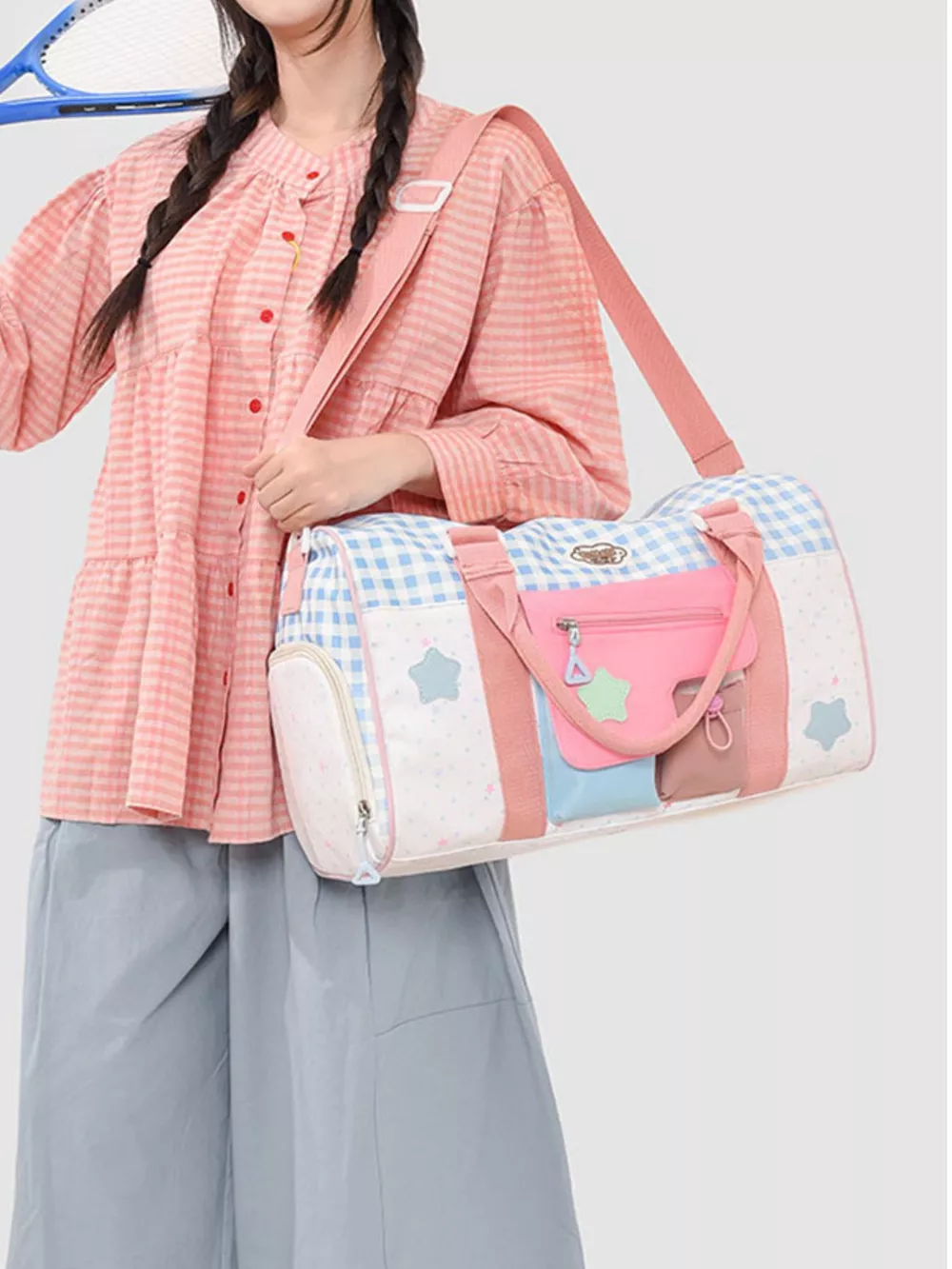 Color Block Large Capacity Travel Bag