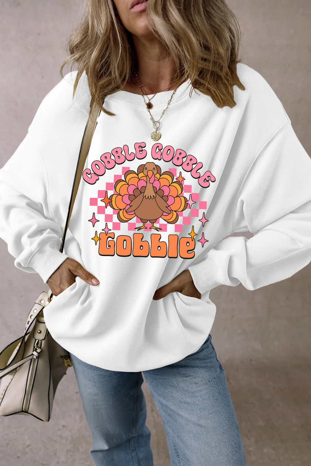 Graphic Dropped Shoulder Long Sleeve Sweatshirt, image 3