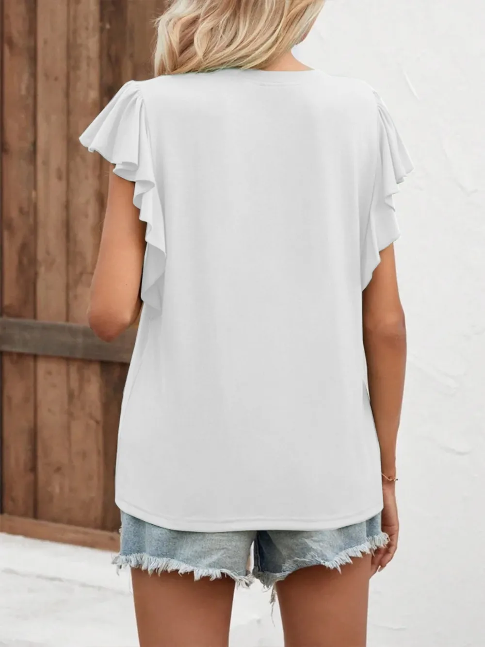 Notched Cap Sleeve T-Shirt, image 9