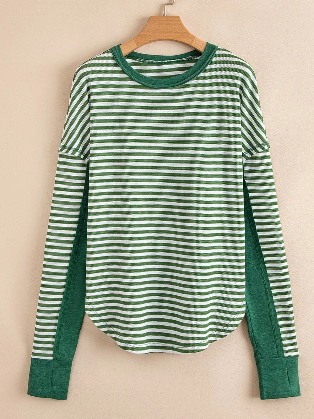 Striped Round Neck Long Sleeve Sweatshirt, image 10