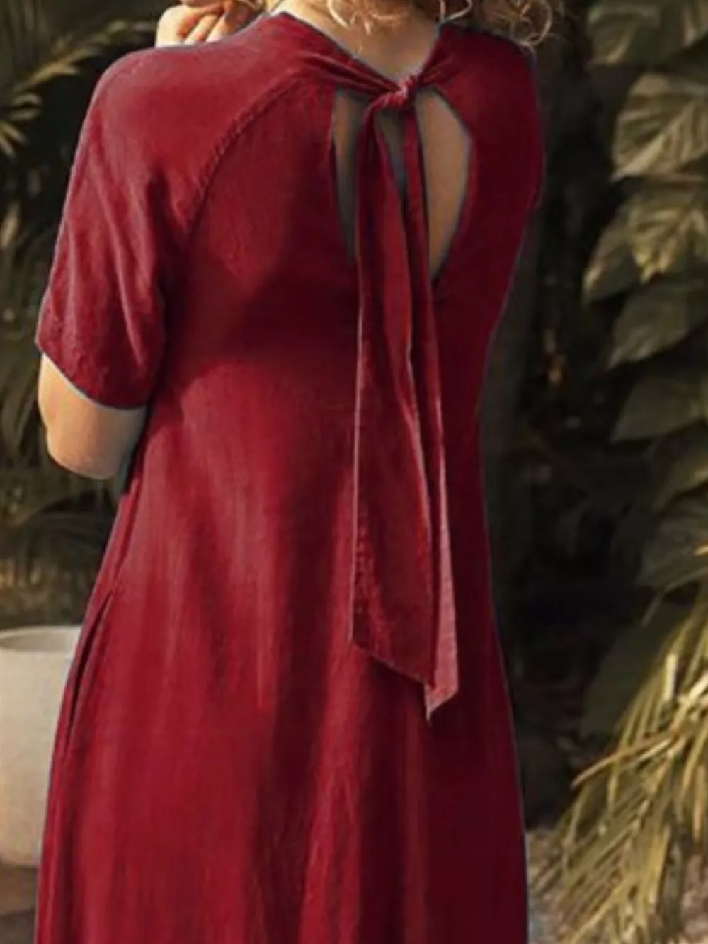 V-Neck Short Sleeve Dress with Pockets, image 6