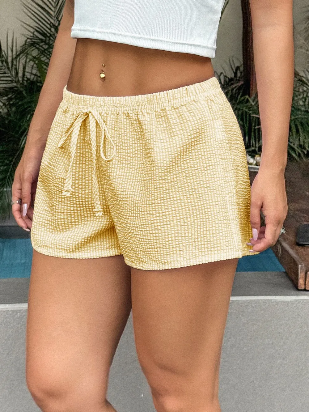 Textured Drawstring Comfort Shorts, image 16