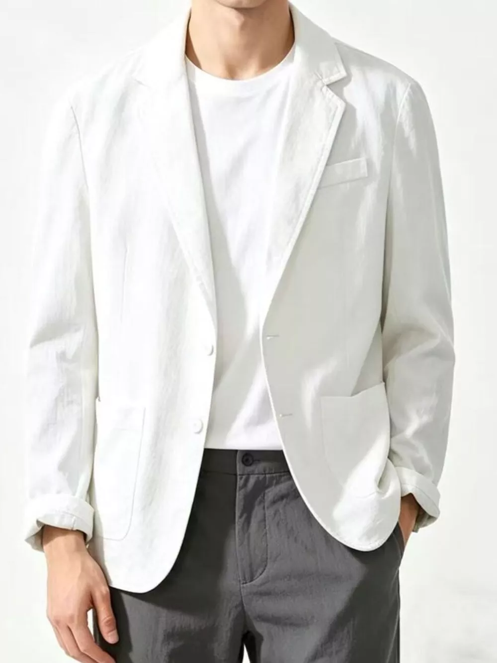 Men's Plus Size Button Up Long Sleeve Blazer, image 5