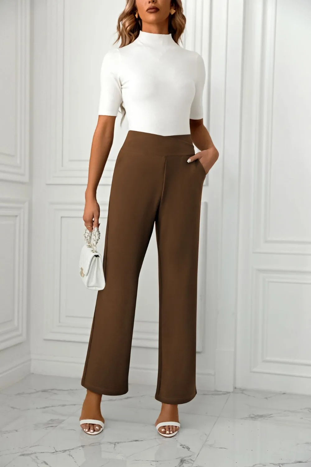 High Waist Straight Leg Pants, image 24