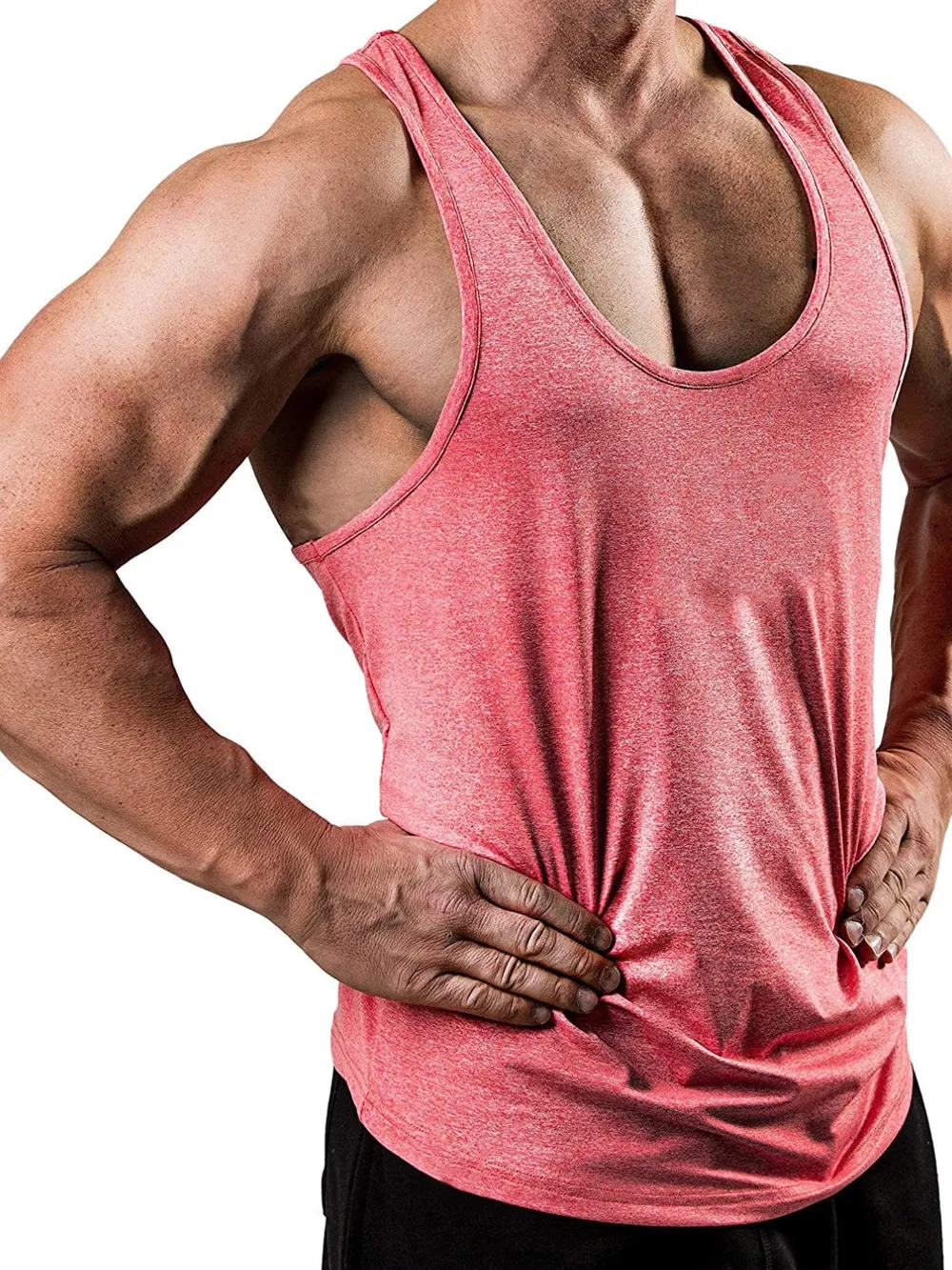Men's Plus Size Round Neck Racerback Tank, image 4