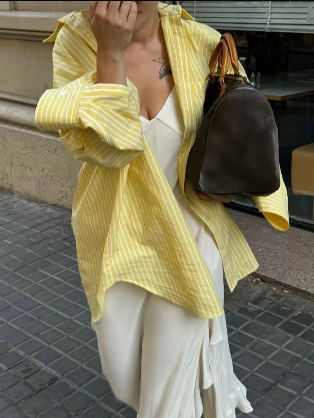 Striped Collared Neck Long Sleeve Shirt, image 2