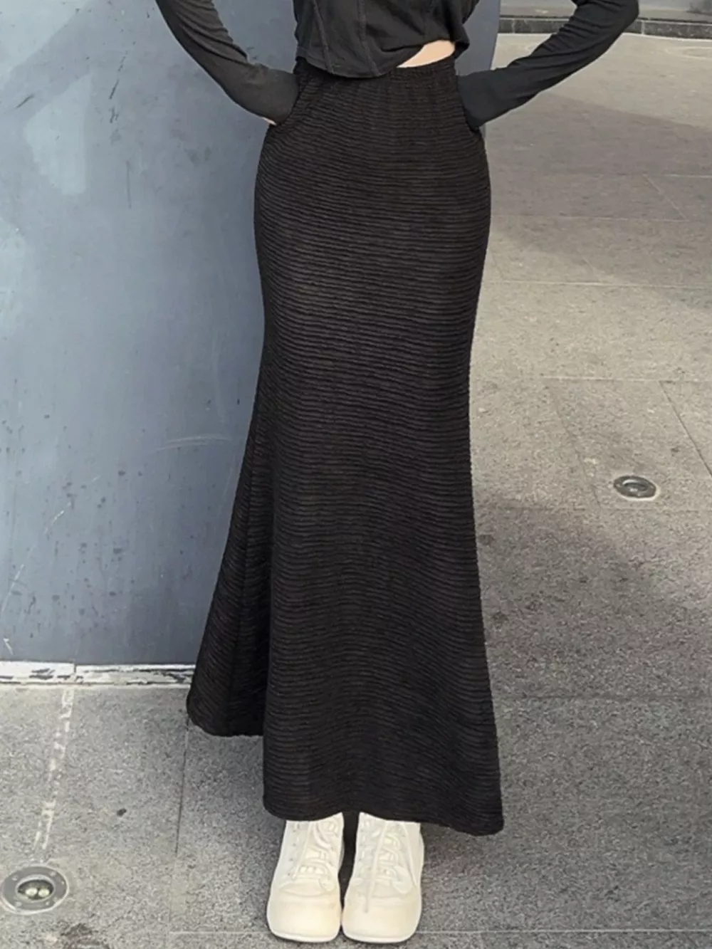 Textured Knit Mermaid Skirt