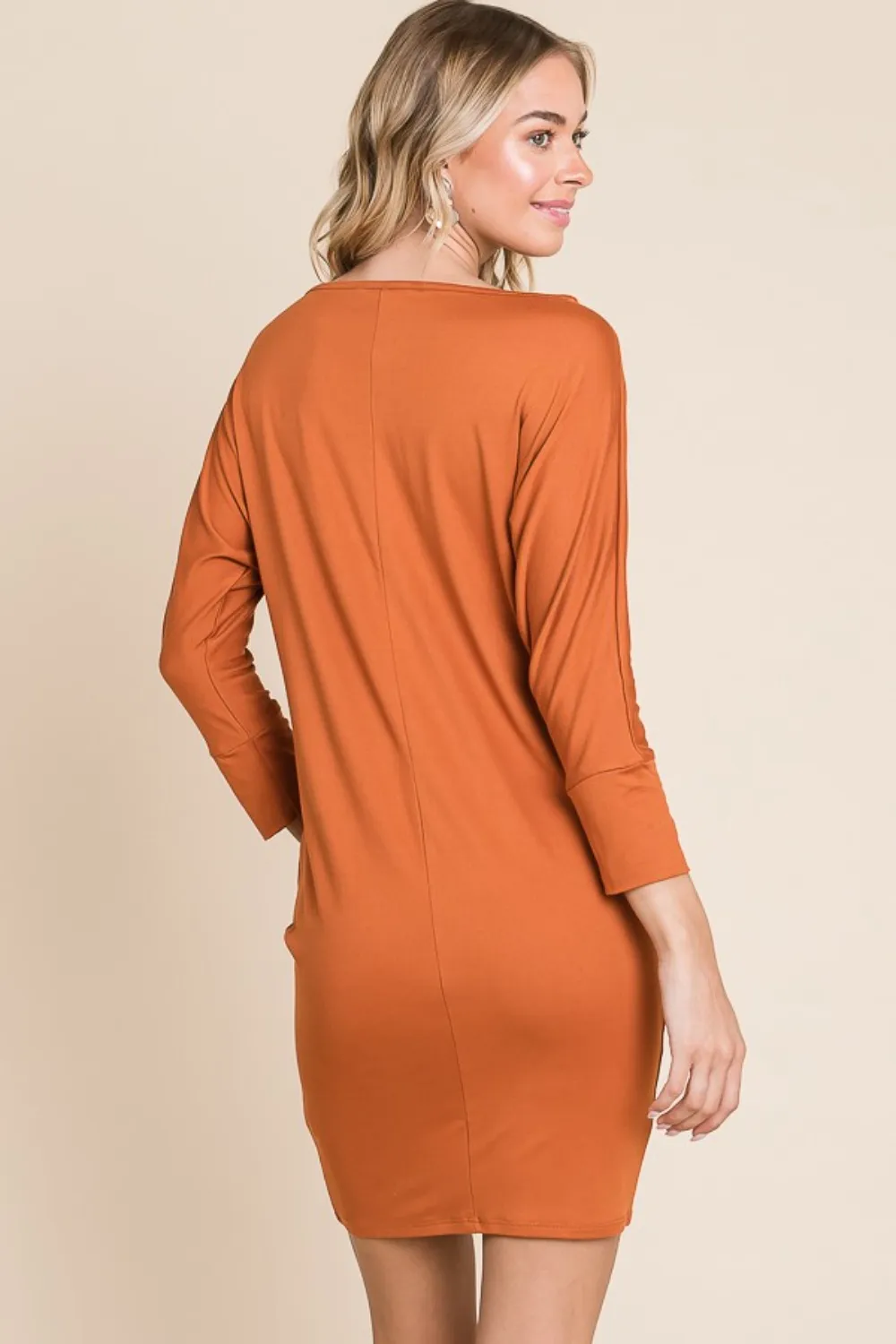 Full Size Dolman Sleeve Mini Dress, image 2