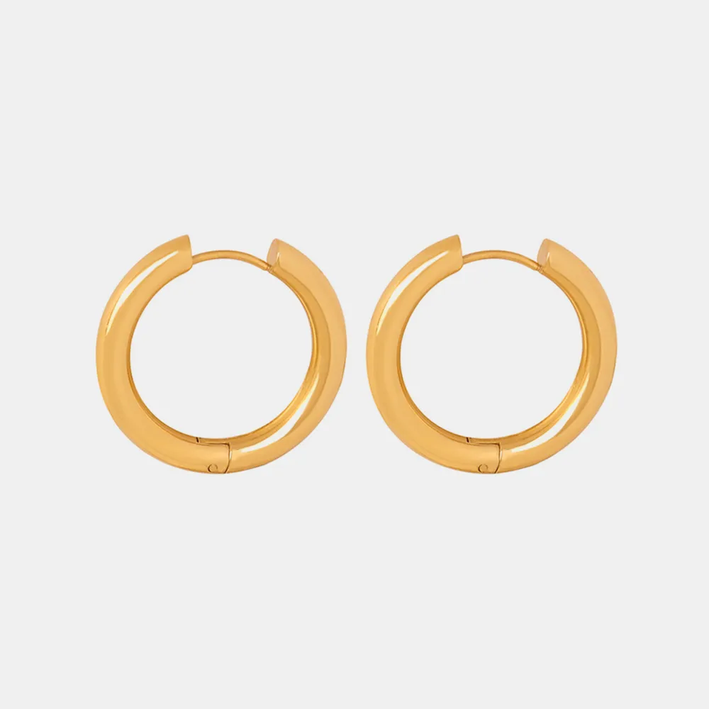 18K Gold-Plated Huggie Earrings, image 2