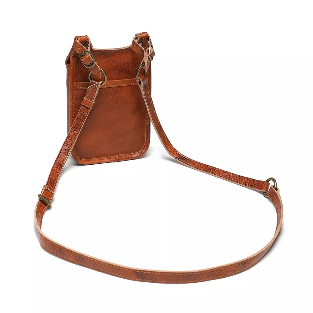 Cowhide Leather Crossbody Bag with Metal Clasp, image 9