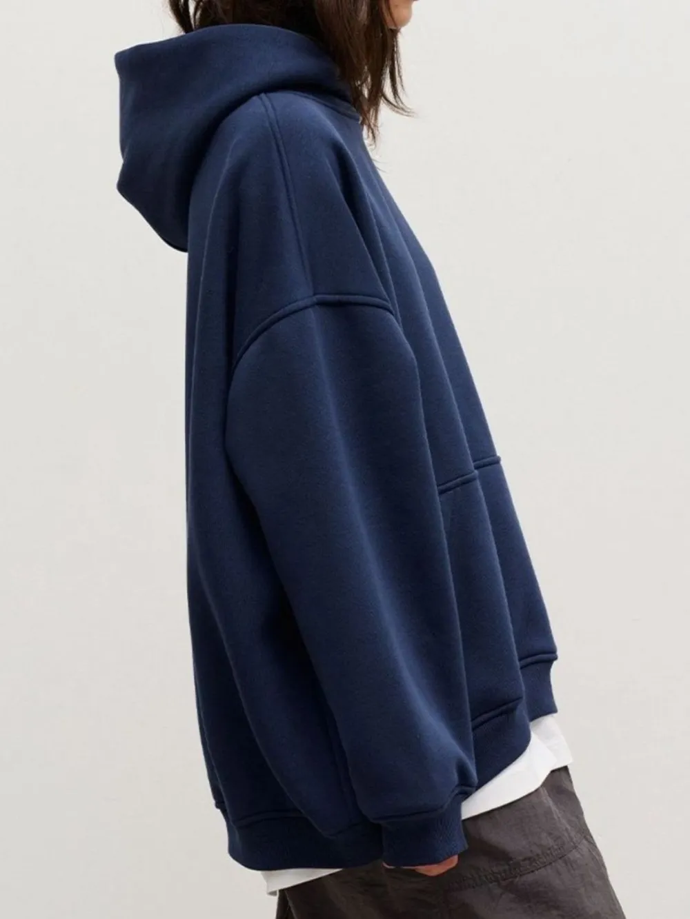 Pocketed Dropped Shoulder Long Sleeve Hoodie, image 11