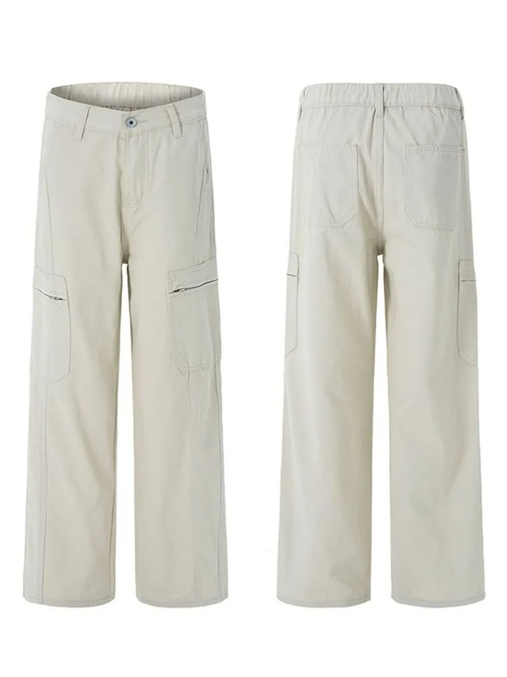Men's Wide Leg Cargo Pants with Multi Pockets, image 12