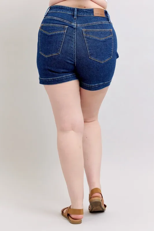 Full Size High Waist Tummy Control Denim Shorts Plus Size, image 10