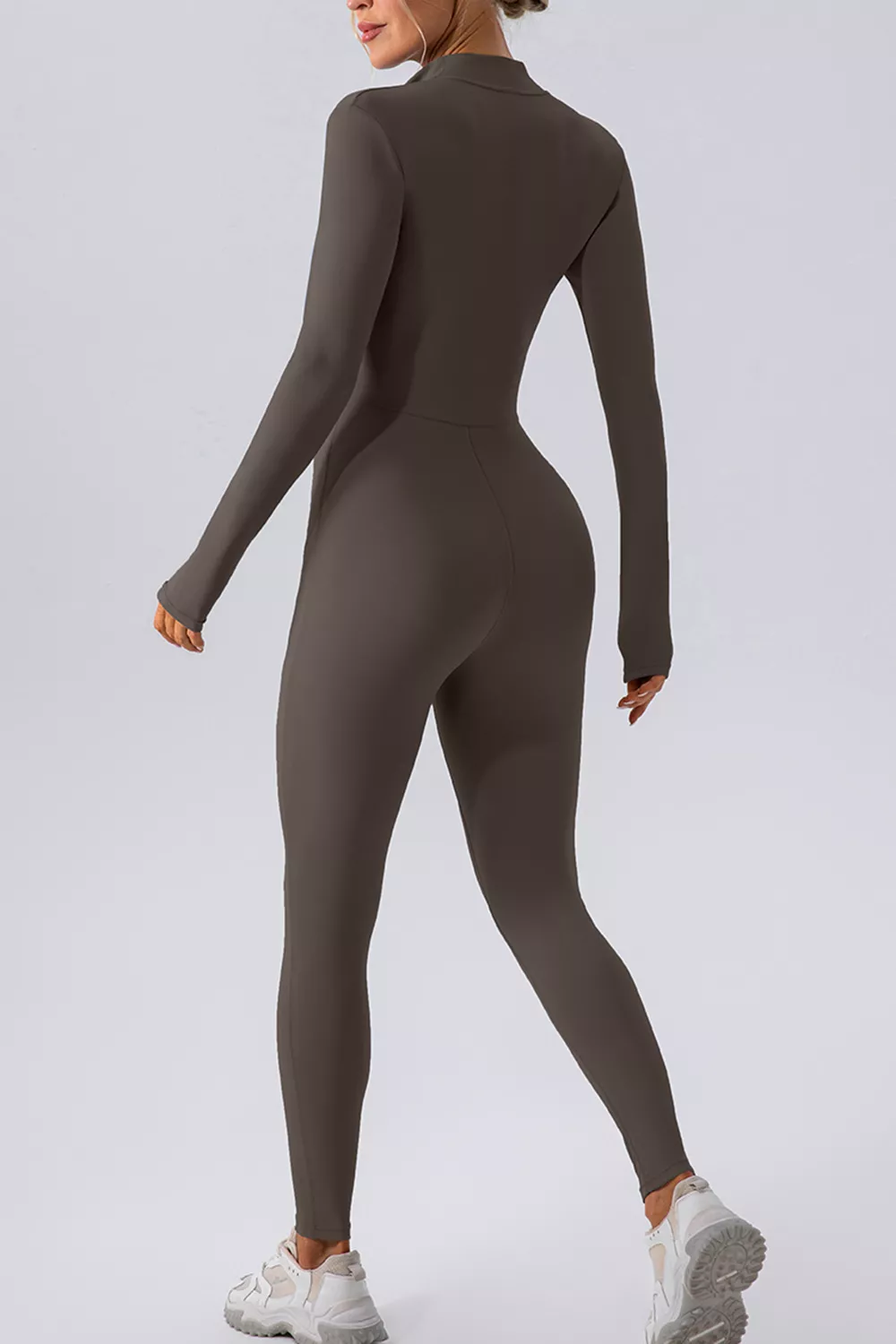 Half Zip Mock Neck Active Jumpsuit, image 18