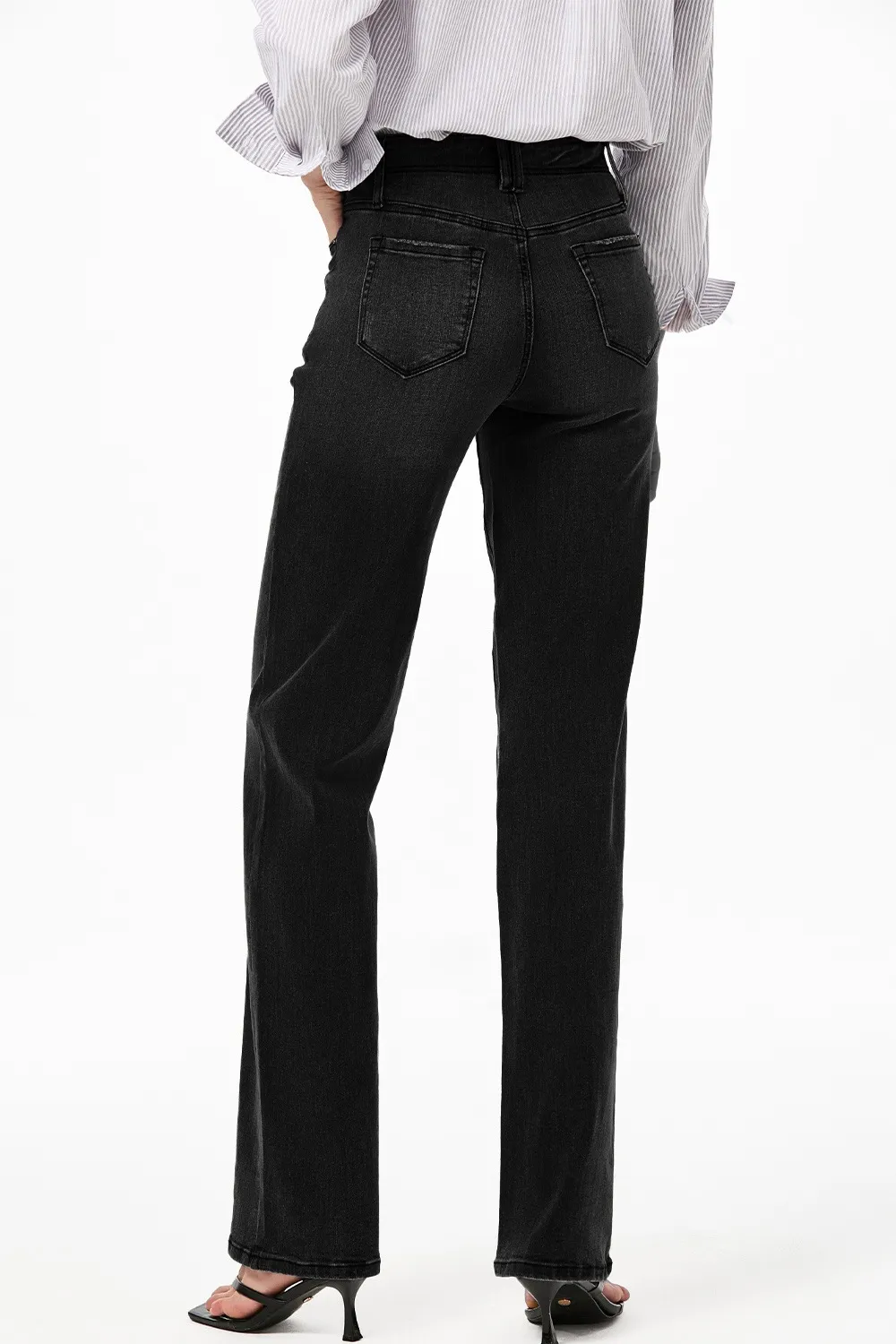 High-Waisted Wide-Leg Vintage Wash Jeans, image 30